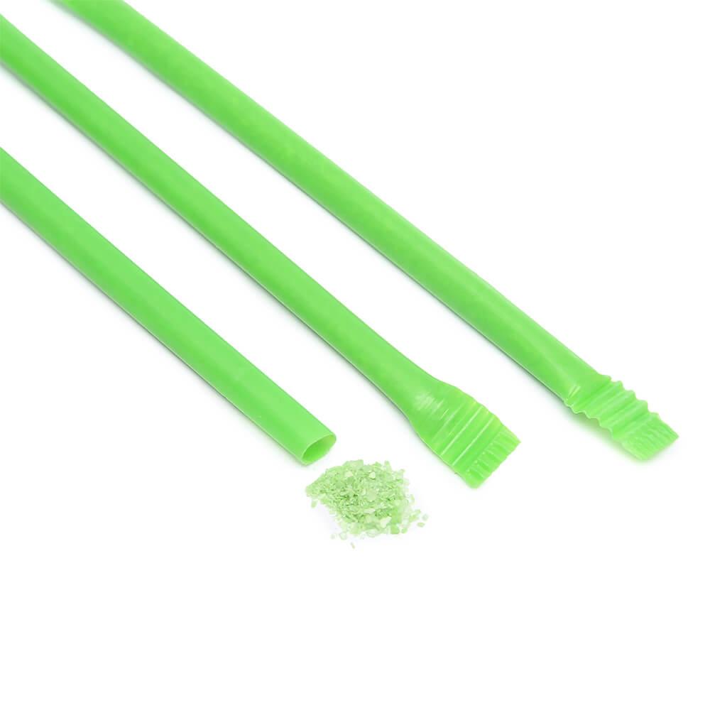 Albert&#39;s Candy Powder Filled Plastic Mini Straws - Green Apple: 240-Piece Bag - Candy Warehouse