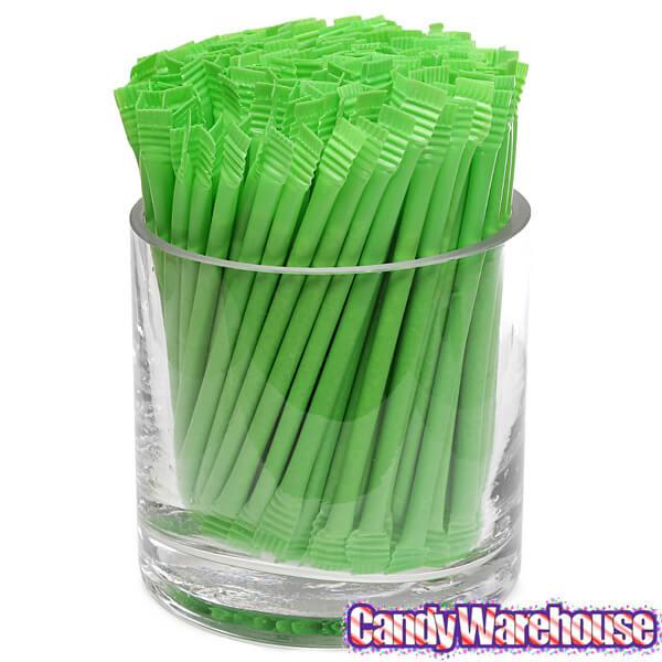 Albert&#39;s Candy Powder Filled Plastic Mini Straws - Green Apple: 240-Piece Bag - Candy Warehouse