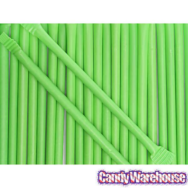 Albert&#39;s Candy Powder Filled Plastic Mini Straws - Green Apple: 240-Piece Bag - Candy Warehouse