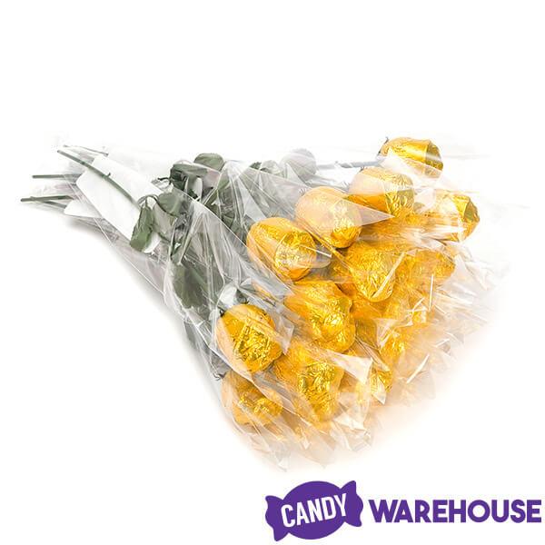 Albert's Foiled Milk Chocolate Roses - Gold: 20-Piece Bouquet - Candy Warehouse