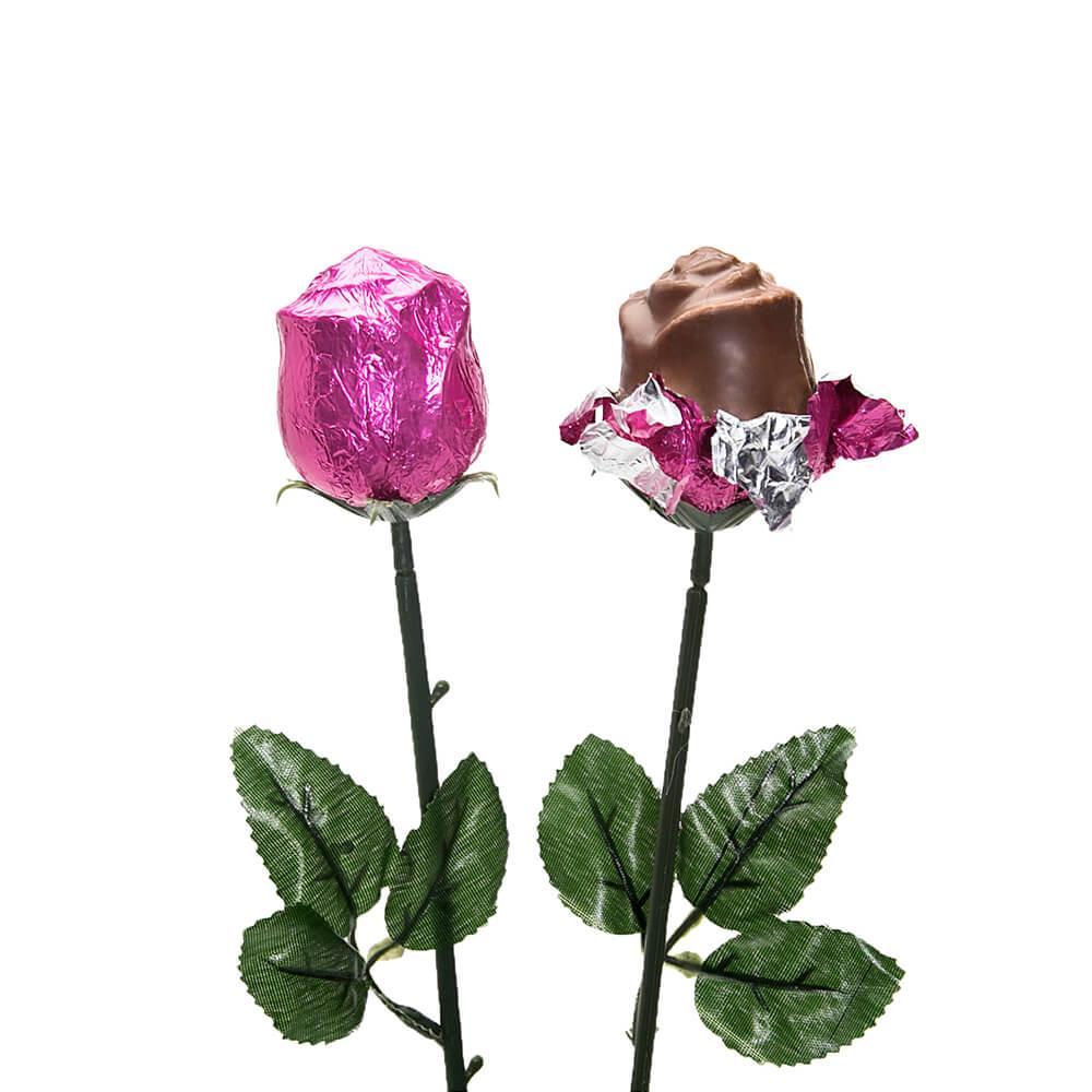 Albert's Foiled Milk Chocolate Roses - Hot Pink: 20-Piece Bouquet