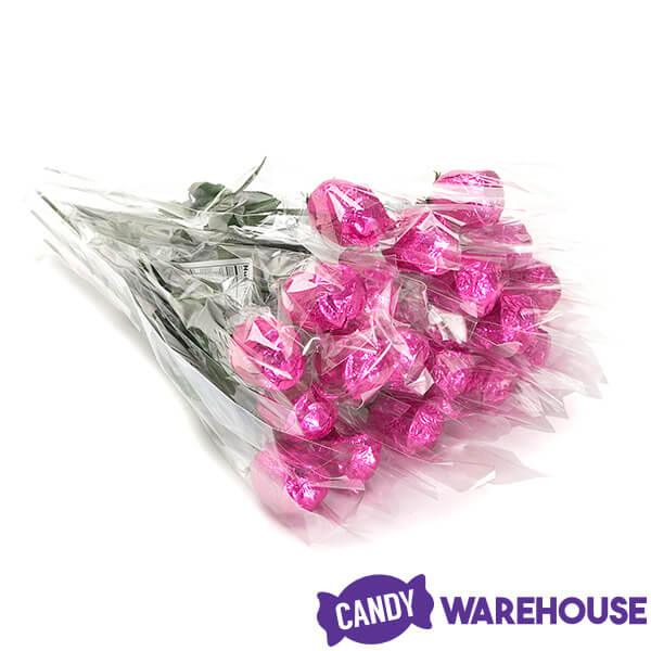 Albert's Foiled Milk Chocolate Roses - Hot Pink: 20-Piece Bouquet