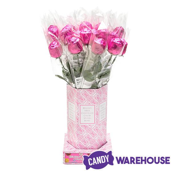 Albert's Foiled Milk Chocolate Roses - Hot Pink: 20-Piece Bouquet