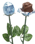 Albert's Foiled Milk Chocolate Roses - Light Blue: 20-Piece Bouquet - Candy Warehouse