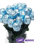 Albert's Foiled Milk Chocolate Roses - Light Blue: 20-Piece Bouquet - Candy Warehouse