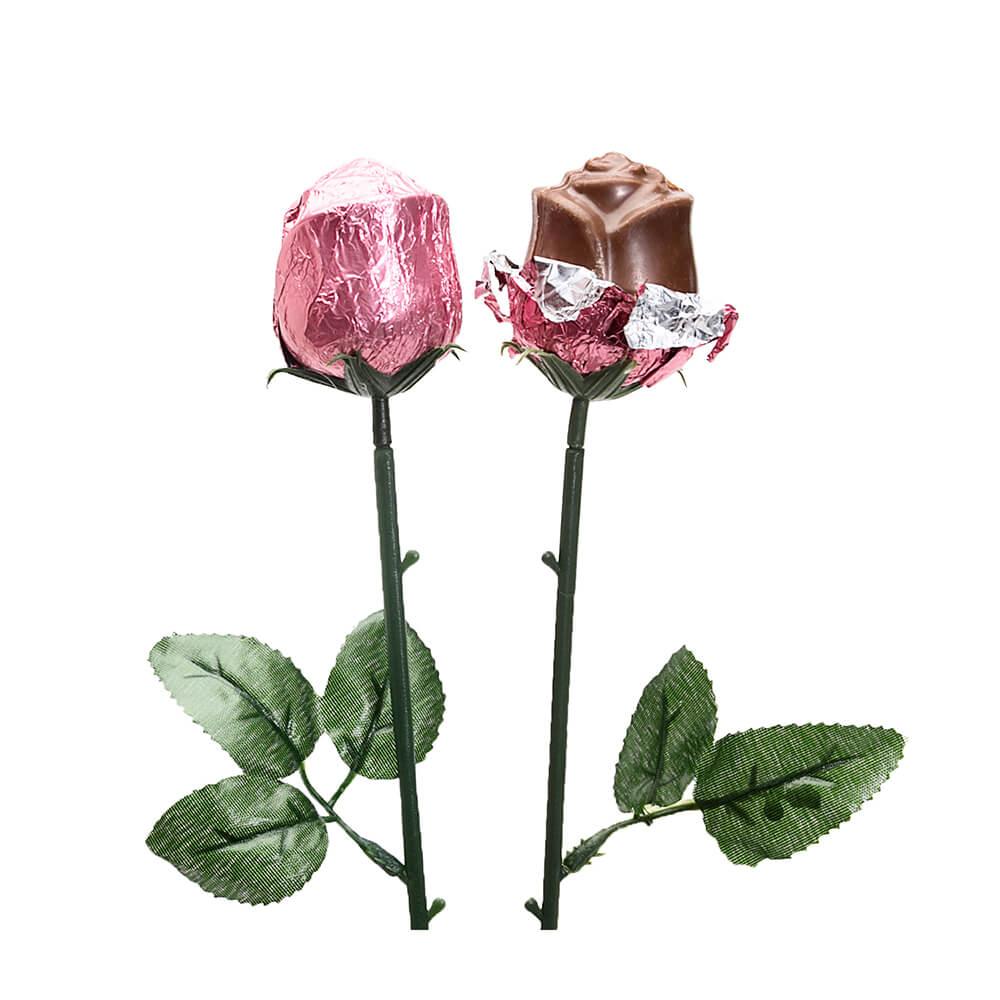 Albert's Foiled Milk Chocolate Roses - Pink: 20-Piece Bouquet | Candy ...