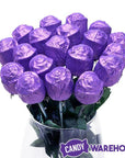 Albert's Foiled Milk Chocolate Roses - Purple: 20-Piece Bouquet