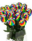 Albert's Foiled Milk Chocolate Roses - Rainbow: 20-Piece Bouquet - Candy Warehouse