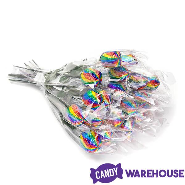 Albert&#39;s Foiled Milk Chocolate Roses - Rainbow: 20-Piece Bouquet - Candy Warehouse