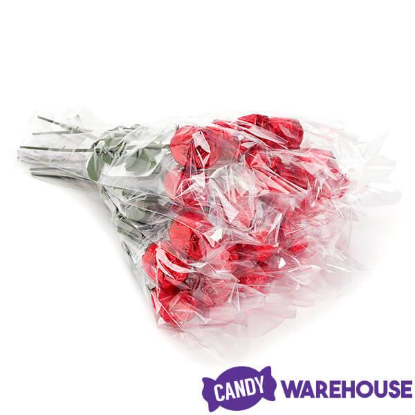 Albert's Foiled Milk Chocolate Roses - Red: 20-Piece Bouquet - Candy Warehouse