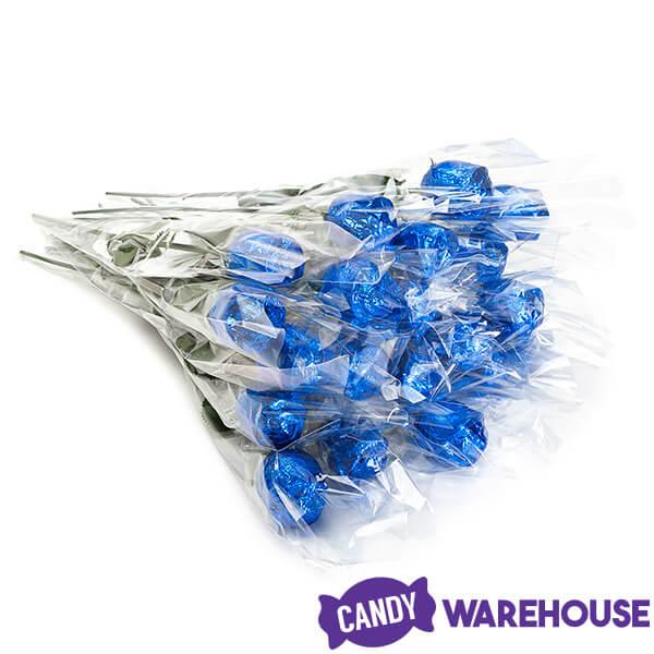 Albert's Foiled Milk Chocolate Roses - Royal Blue: 20-Piece Bouquet