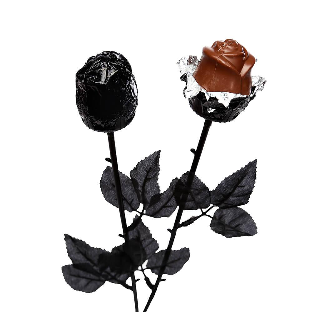 Albert&#39;s Halloween Gothic Black Chocolate Roses: 18-Piece Box