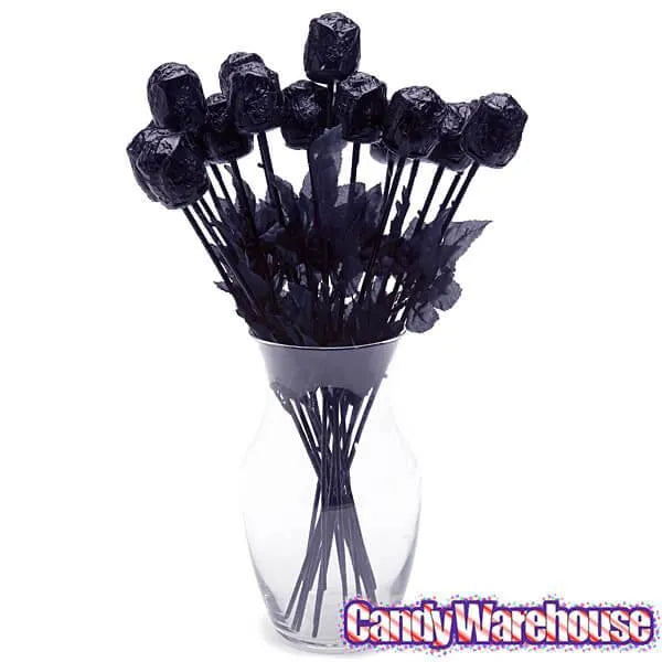 Albert&#39;s Halloween Gothic Black Chocolate Roses: 18-Piece Box