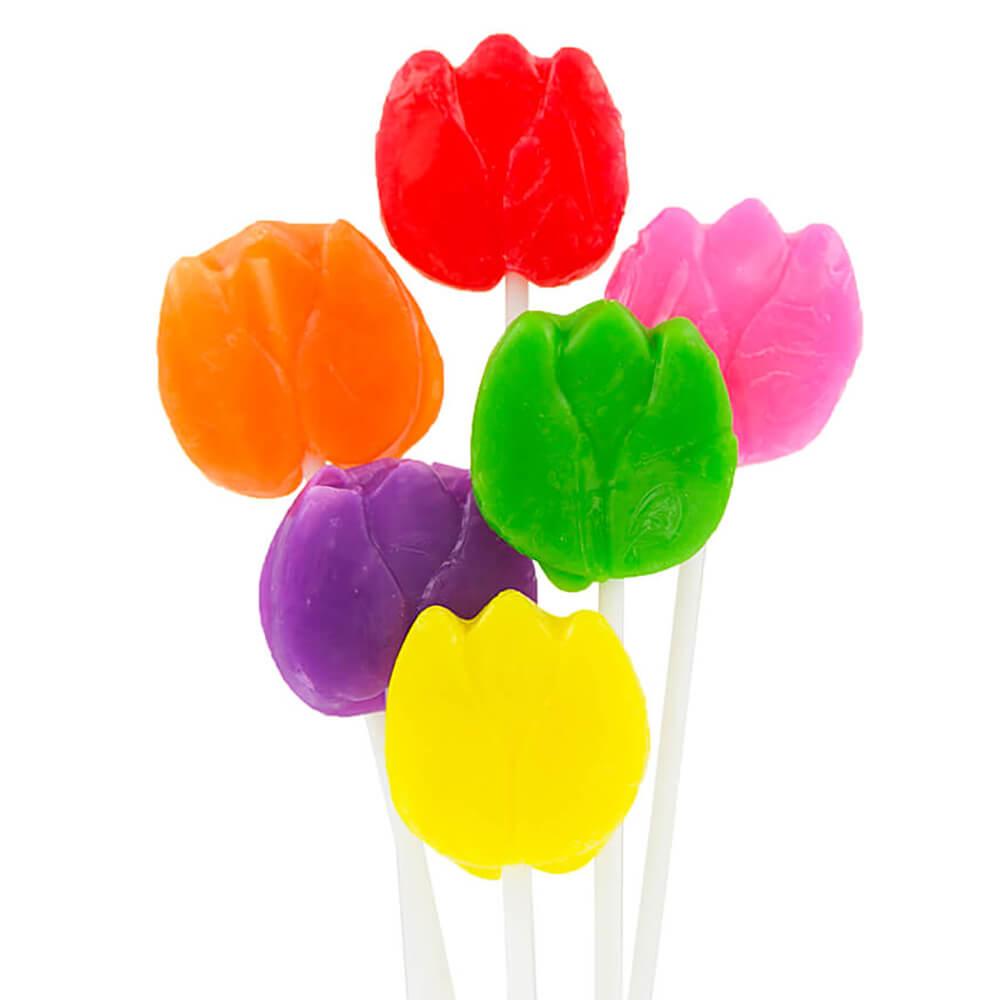 Albert's Tulip Pops Candy Flowers Lollipop Bouquets: 12-Piece Display - Candy Warehouse