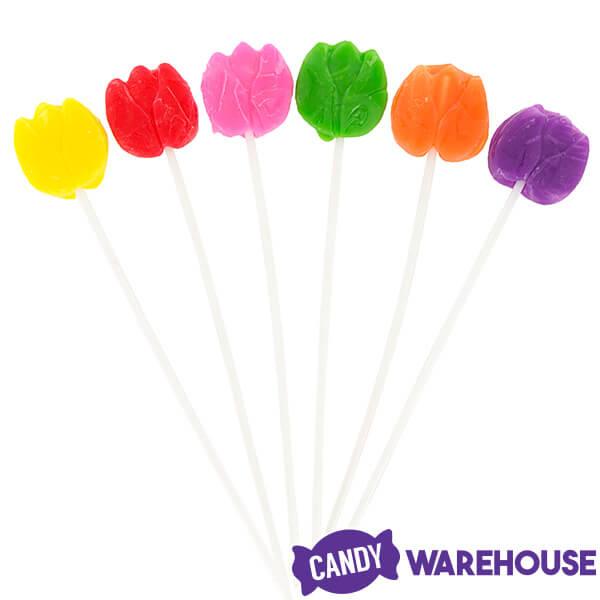 Albert's Tulip Pops Candy Flowers Lollipop Bouquets: 12-Piece Display - Candy Warehouse