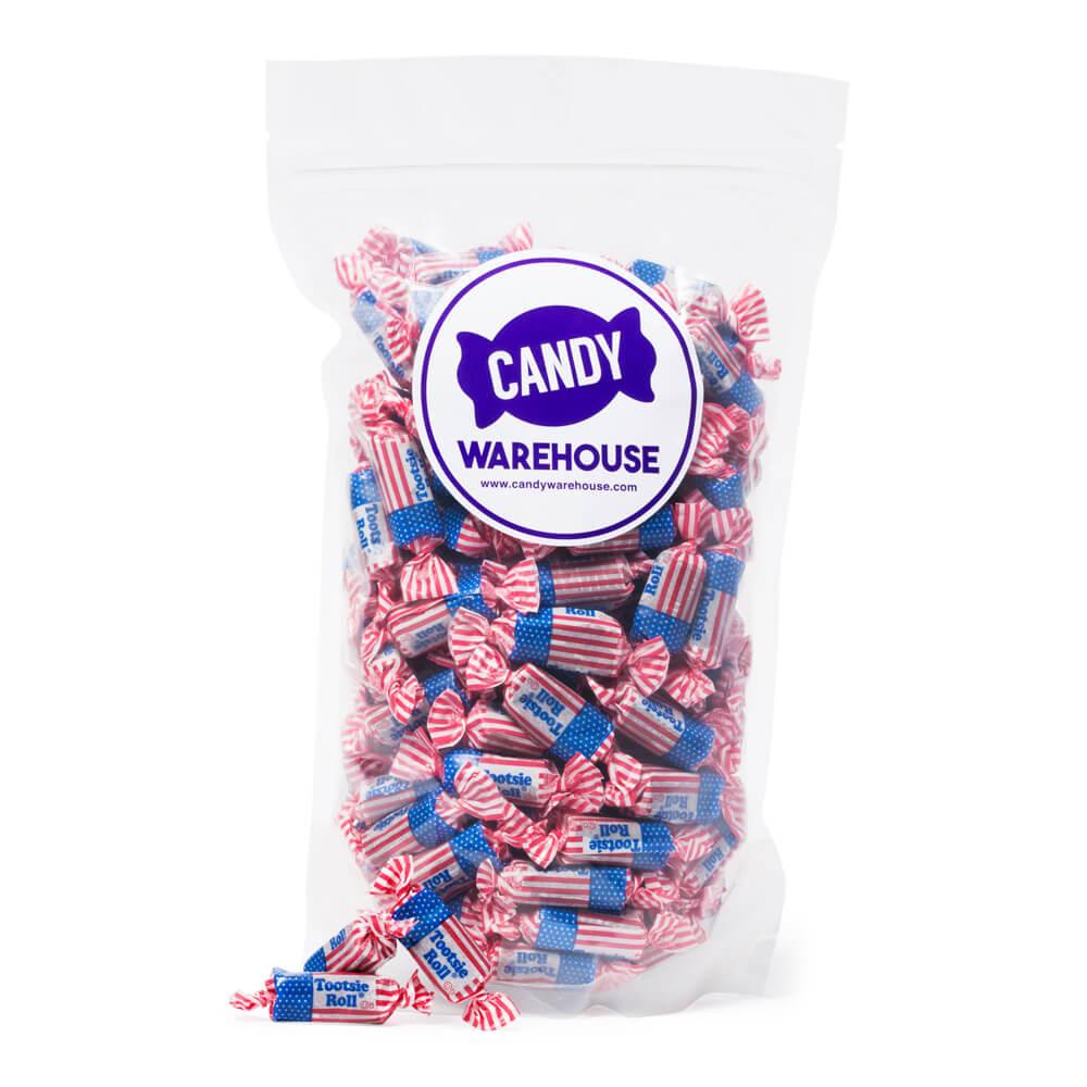 American Flag Tootsie Rolls: 2LB Bag - Candy Warehouse