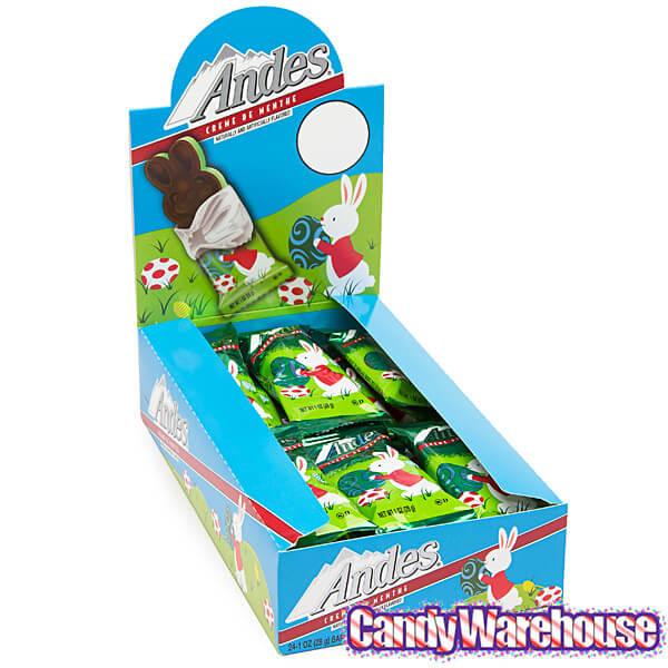 Andes Mints Creme de Menthe Easter Bunny Candy Packs: 24-Piece Display - Candy Warehouse