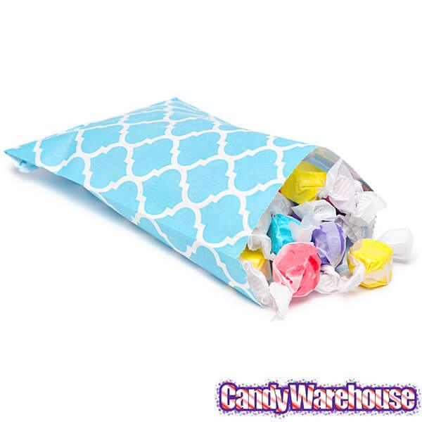 Aqua Blue Casablanca Pattern Candy Bags: 25-Piece Pack - Candy Warehouse