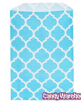 Aqua Blue Casablanca Pattern Candy Bags: 25-Piece Pack