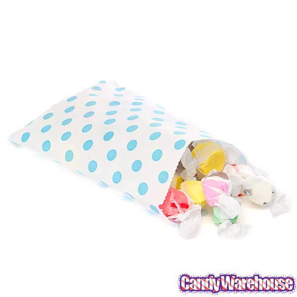 Aqua Blue Polka Dot Candy Bags: 25-Piece Pack - Candy Warehouse