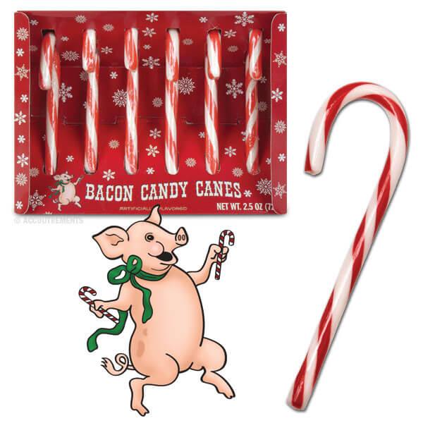 Archie McPhee Bacon Candy Canes: 6-Piece Box - Candy Warehouse