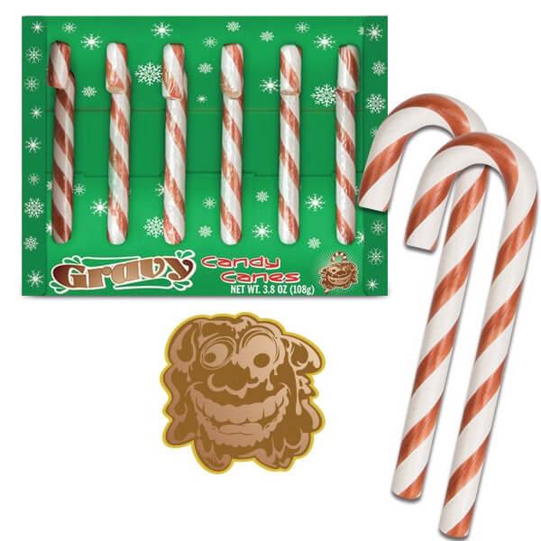 Archie McPhee Gravy Candy Canes: 6-Piece Box - Candy Warehouse