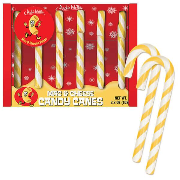 Archie McPhee Mac and Cheese Candy Canes: 6-Piece Box