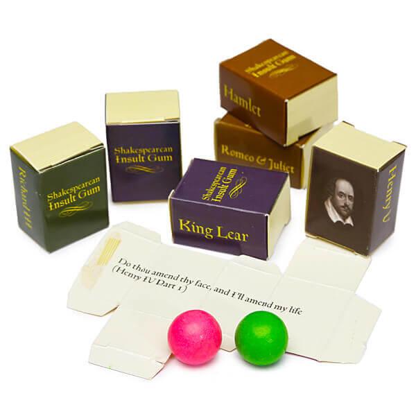 Archie McPhee Shakespearean Insult Gum Packs: 7-Piece Set - Candy Warehouse