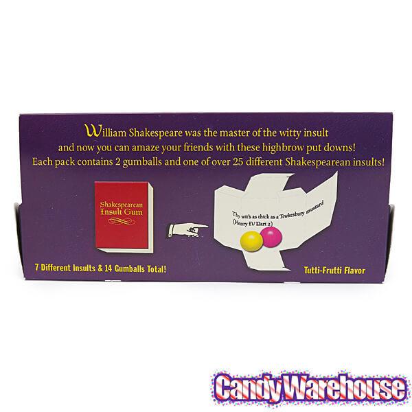 Archie McPhee Shakespearean Insult Gum Packs: 7-Piece Set - Candy Warehouse