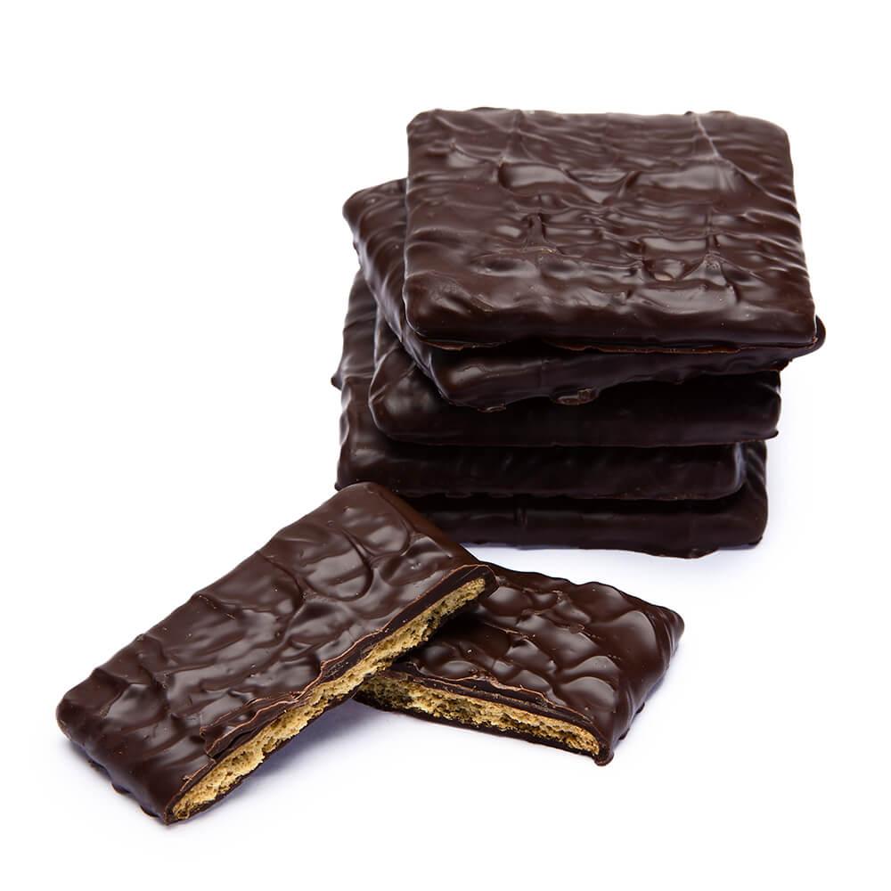 Asher's Dark Chocolate Covered Graham Crackers: 5LB Box - Candy Warehouse