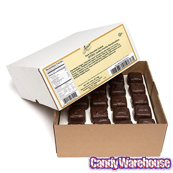 Asher's Dark Chocolate Covered Jumbo Marshmallows: 5LB Box - Candy Warehouse