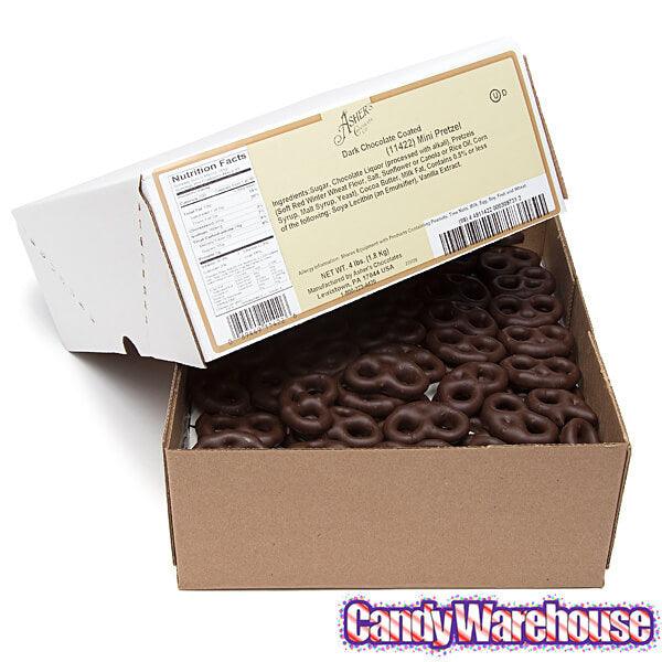 Asher&#39;s Dark Chocolate Covered Mini Pretzels: 4LB Box - Candy Warehouse