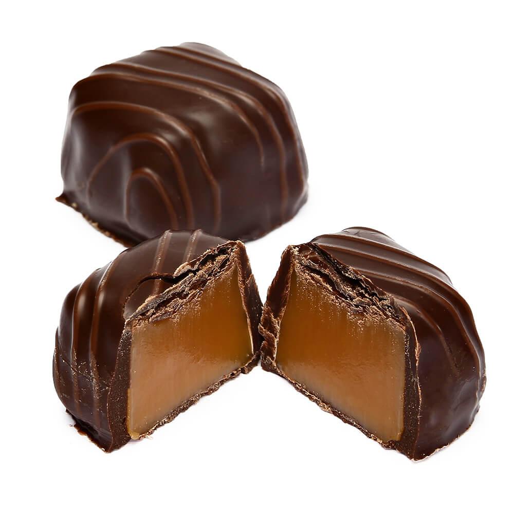 Asher&#39;s Dark Chocolate Covered Vanilla Caramels: 6LB Box - Candy Warehouse