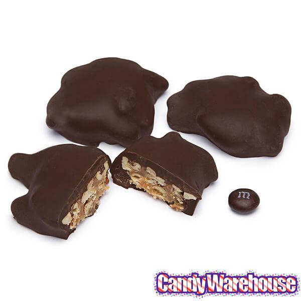 Asher's Dark Chocolate Pecan Caramel Patties: 5LB Box - Candy Warehouse