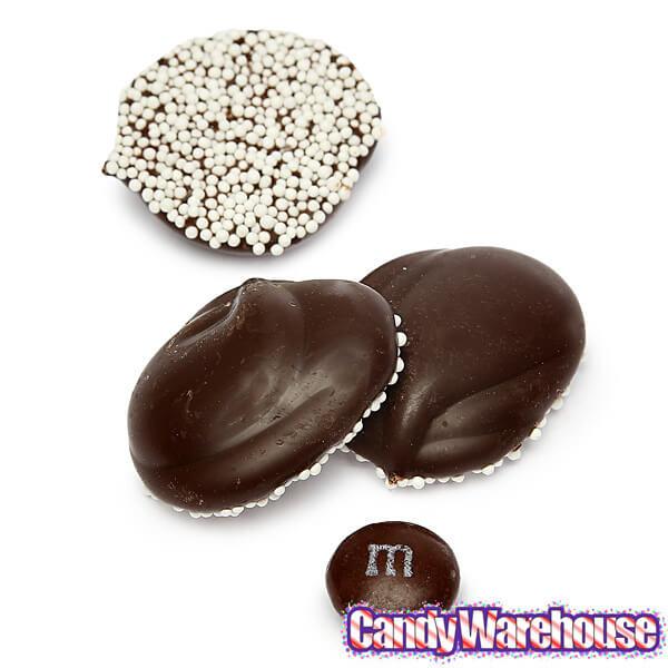 Asher's Deluxe Dark Chocolate Drops with White Nonpareils: 8LB Box - Candy Warehouse