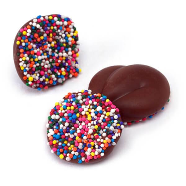 Asher's Deluxe Milk Chocolate Drops with Rainbow Nonpareils: 8LB Box - Candy Warehouse