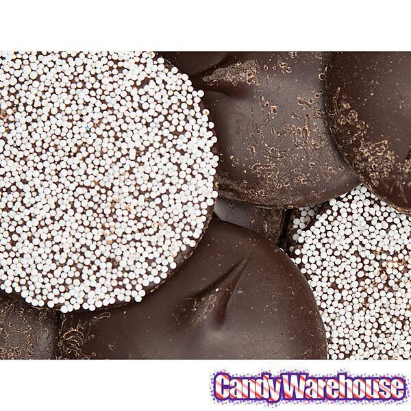 Asher&#39;s Giant Dark Chocolate Nonpareils Discs - White: 64-Piece Box - Candy Warehouse