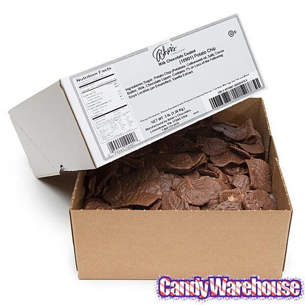 Asher's Milk Chocolate Covered Potato Chips: 3LB Box - Candy Warehouse