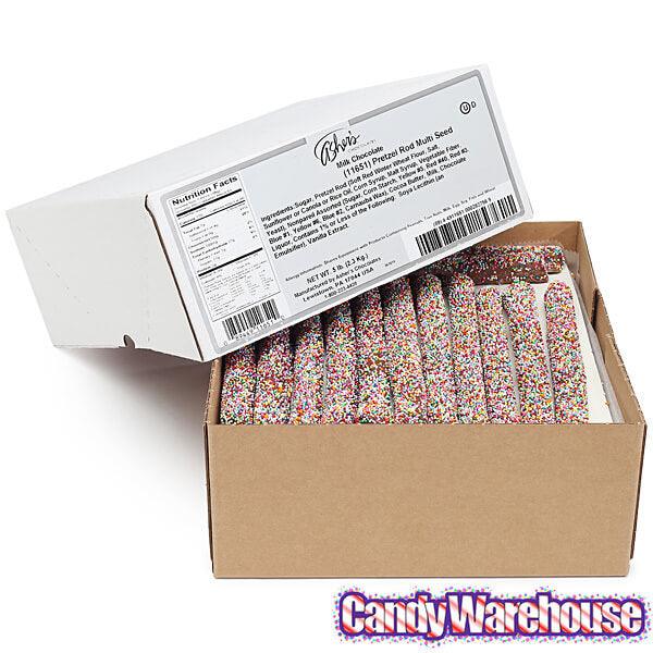 Asher&#39;s Milk Chocolate Covered Pretzel Rods: 5LB Box - Candy Warehouse