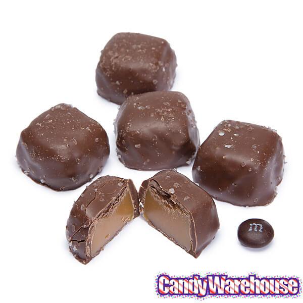 Asher&#39;s Milk Chocolate Sea Salt Caramels: 12-Piece Box - Candy Warehouse