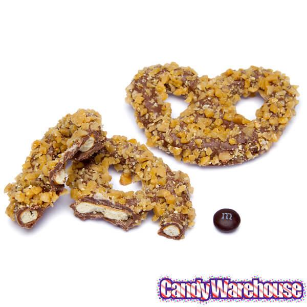 Asher&#39;s Toffee Bits Chocolate Covered Pretzels Candy: 6LB Box - Candy Warehouse