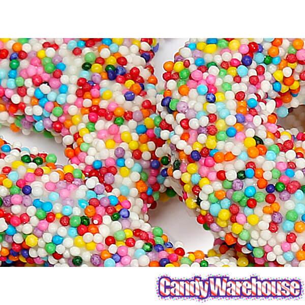 Asher's White Chocolate Covered Pretzels with Candy Seeds: 6LB Box - Candy Warehouse