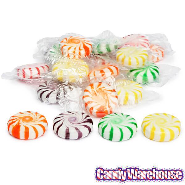 Assorted Fruits Hard Candy Pinwheels: 5LB Bag - Candy Warehouse