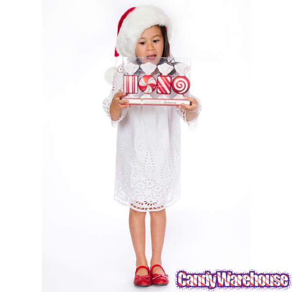 Assorted Peppermint Candy Ornaments - 6 Inch: 4-Piece Box - Candy Warehouse