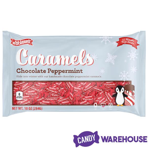 Atkinson Chocolate Peppermint Caramels: 10-Ounce Bag - Candy Warehouse