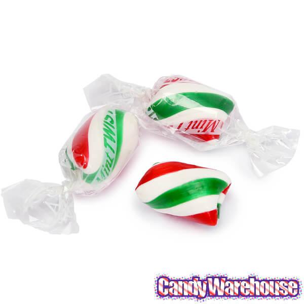 Atkinson Hard Candy Twists - Christmas Peppermint: 5LB Bag - Candy Warehouse