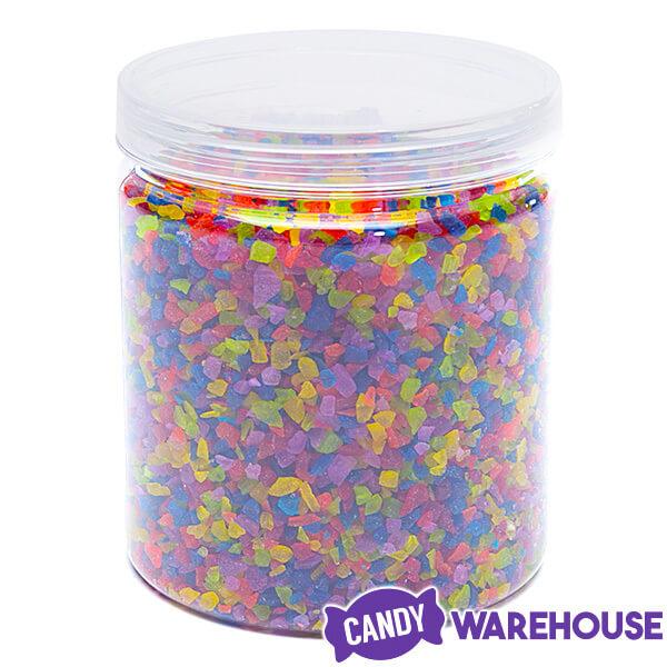 Atkinson Rainbow Confetti Rock Candy Crystals Mix: 1LB Jar - Candy Warehouse