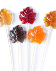 Autumn Maple Tree Leaves Hard Candy Lollipops: 12-Piece Bag