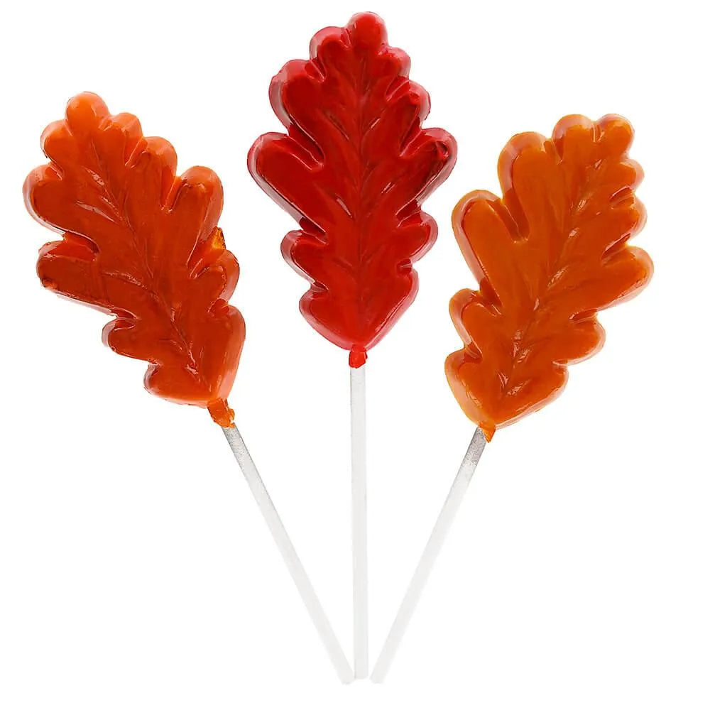 Autumn Oak Tree Leaves Hard Candy Lollipops: 24-Piece Box – Candy Warehouse