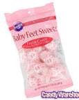 Baby Feet Favor Cut Rock Candy - Pink: 40-Piece Pack - Candy Warehouse